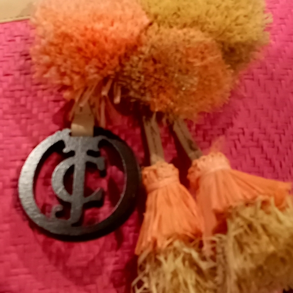 Juicy couture pink orange straw bucket bag NWT - Picture 7 of 11